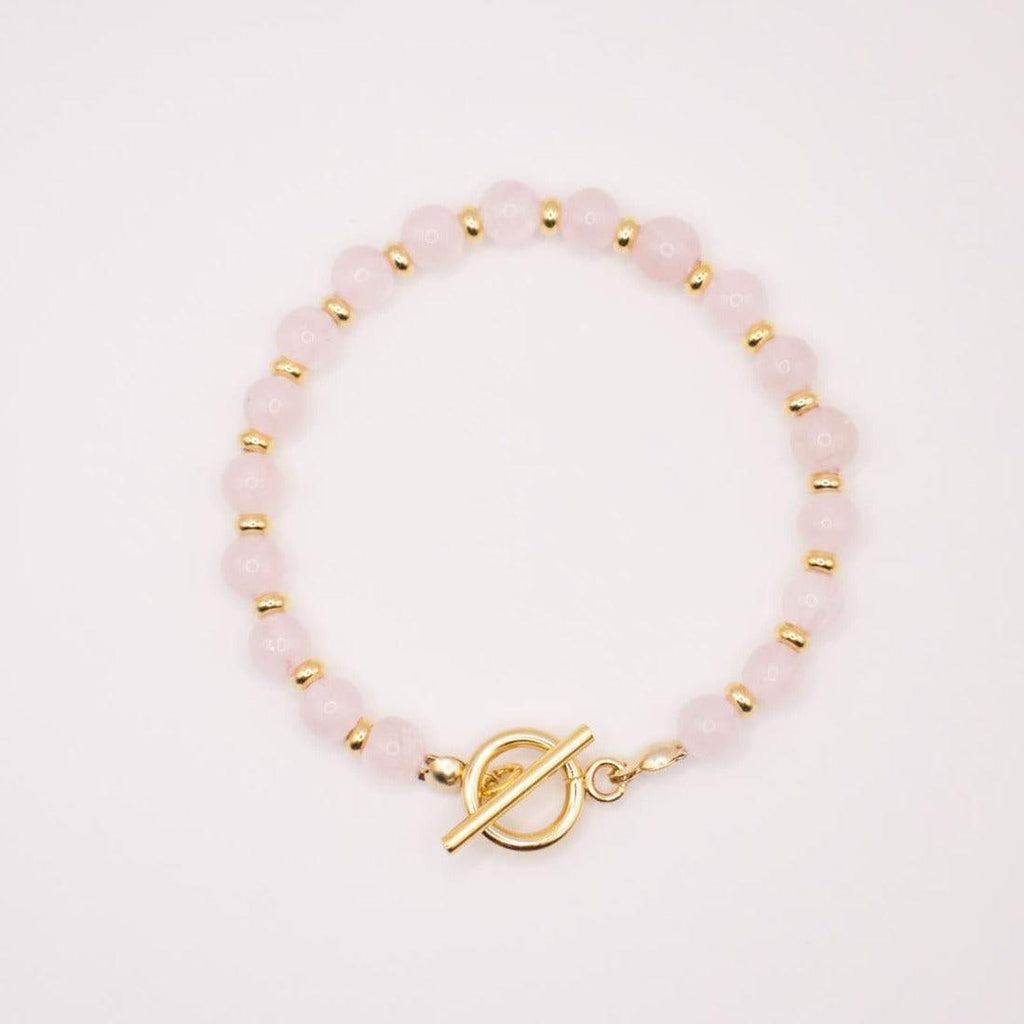 CIRCÉ | Rose Quartz and 18-carat gold-plated stainless steel bracelet-0