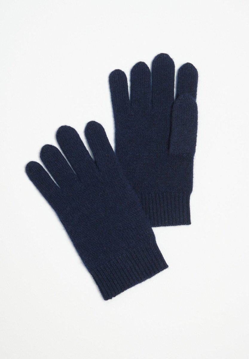Gants unisex en cachemire 4 fils bleu marine - UNI 4-0