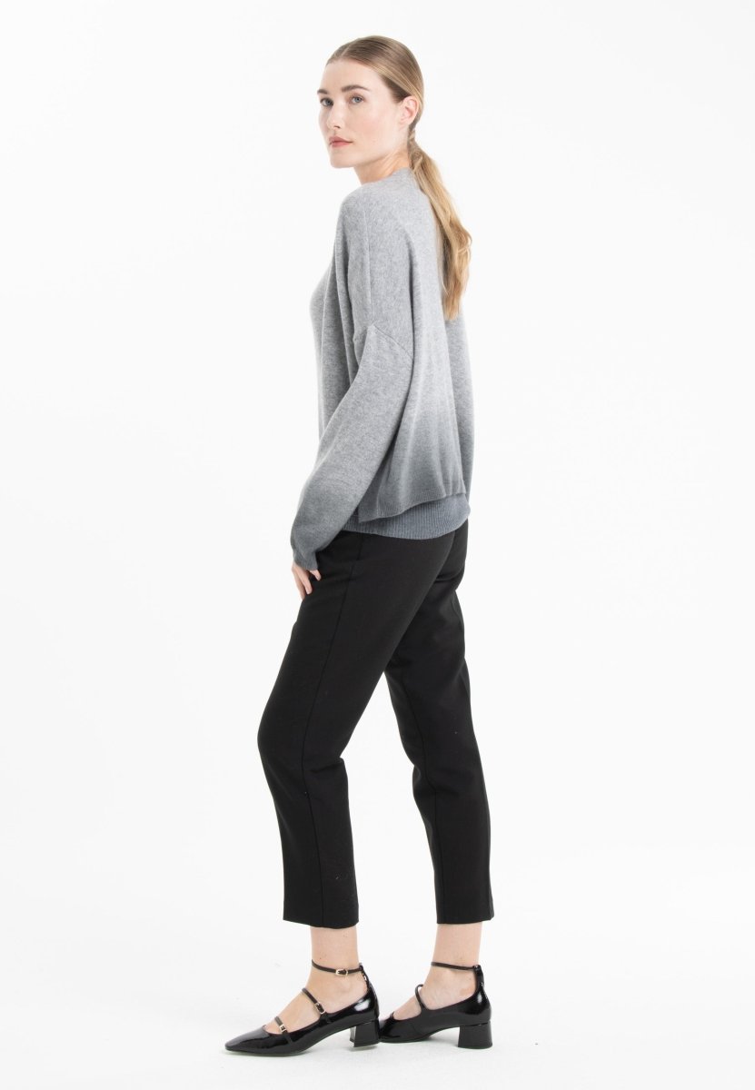 Gilet cachemire gris clair/gris anthracite femme - NAMI 12-1