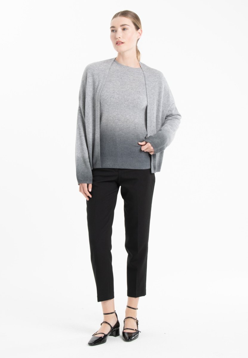 Gilet cachemire gris clair/gris anthracite femme - NAMI 12-4